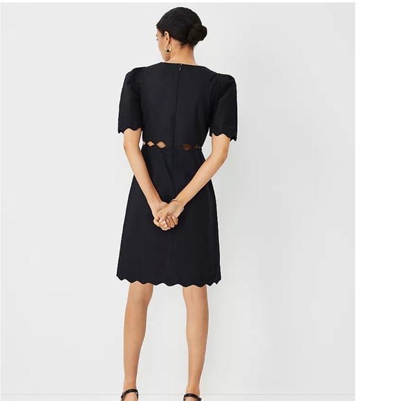 Ann Taylor Dresses & Skirts - Petite scallop linen blend dress
